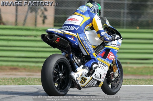 2009-09-26 Imola 1820 Variante alta - Superbike - Qualifyng Practice - Matteo Baiocco - Kawasaki ZX 10R